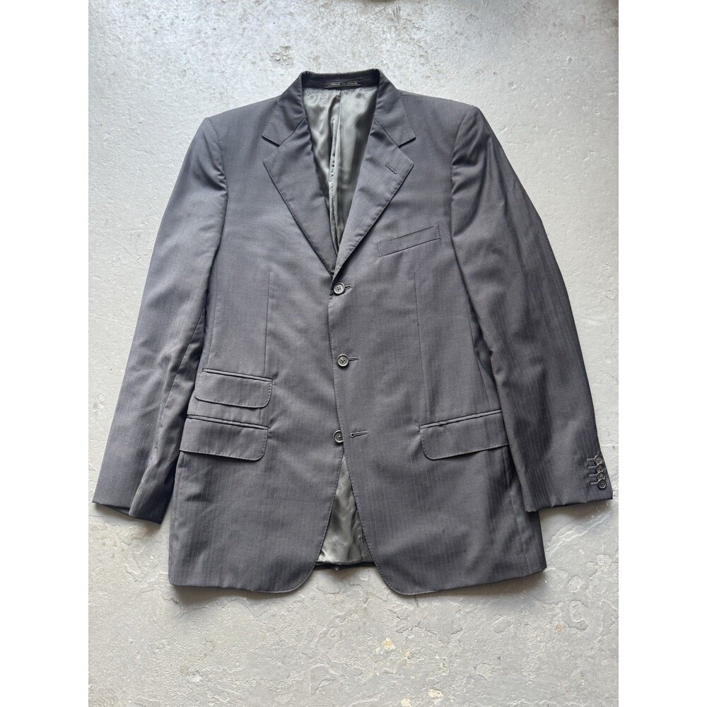 Gucci Tom Ford Striped Rayon Blazer 42 Black